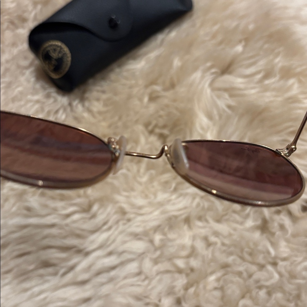 Ray-Ban ROUND FLASH LENSES Matte Gold Brown lenses - Picture 8 of 9
